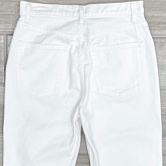 Reformation Cynthia High Rise Relaxed Fit Jeans in White Destroyed Denim Sz 27S - Picture 8 of 16